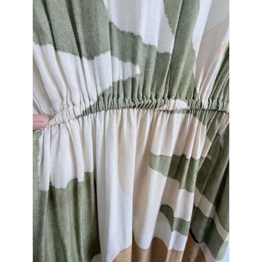 world market mira kaftan earth tone boho naturecore coastal women's dress s/m - Picture 6 of 14